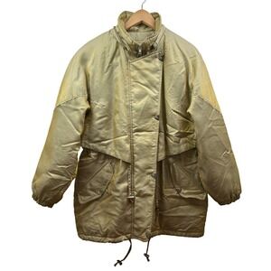 Arctic Sun Jacket Womens M Metallic Gold Insulated Parka Shimmer Vintage Korea